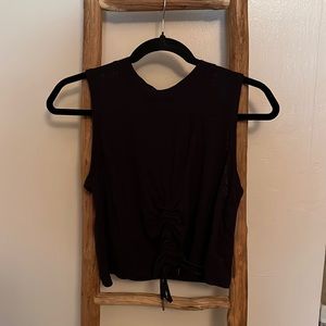 Black Front Tie Lululemon Crop Top